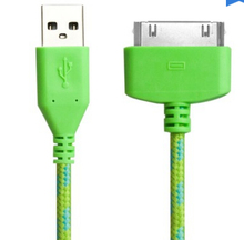 2015 NEW 1M 2M 3M rounded usb data line for iphone4 4s ipad colorful knit flat