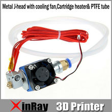 Free Shipping Hot Selling Metal J-head with cooling fan,Cartridge heater& PTFE tube 3d Printer Accessories GT039