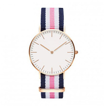 Young Ladies Watches Japanese Quartz Machine Pink navybands nylon