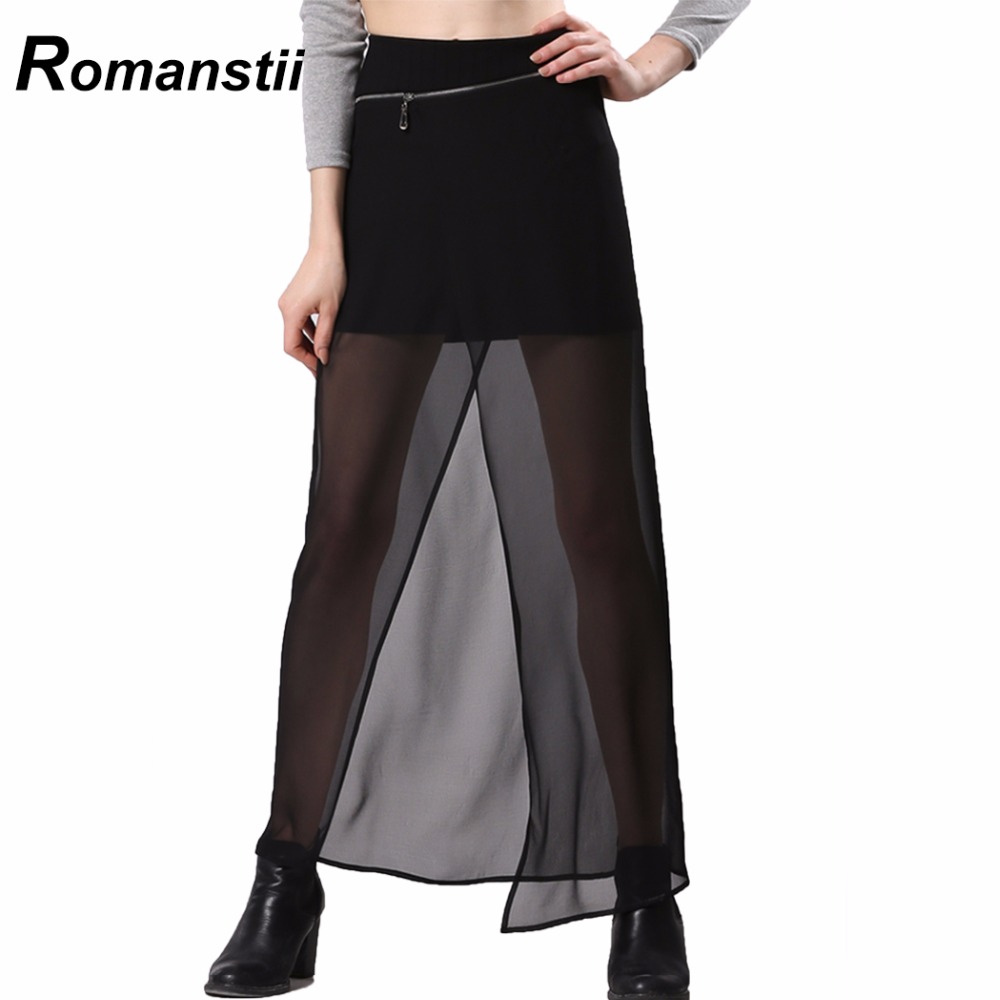 Sexy Summer Long Maxi Midi Adult Tulle Black Gothic High Waist Women Sun Skirts Female Lady