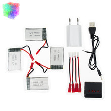 JJRC H11D 3.7v 1000mah Lipo battery JST batteries 4pcs and charger with plug for JJRC H11C HQ898 rc Quadcopter drone Part