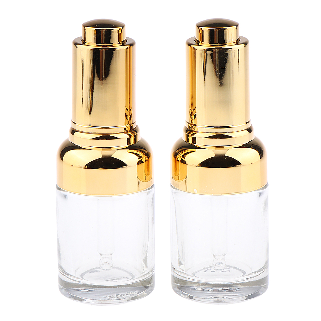 2Pcs Empty Aromatherapy Oils Dispenser Bottles, 30ml(1 Ounce) Clear Essential Oils Glass Vials, Come with Glass Eye Droppers