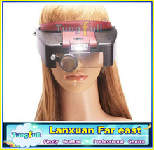 New 10X lighted magnifying glass headset head magnifier