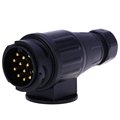 T22778 Round Hole Trailer Plug Truck Cable Connector European Standard 13 Pin 12V 12N N Type