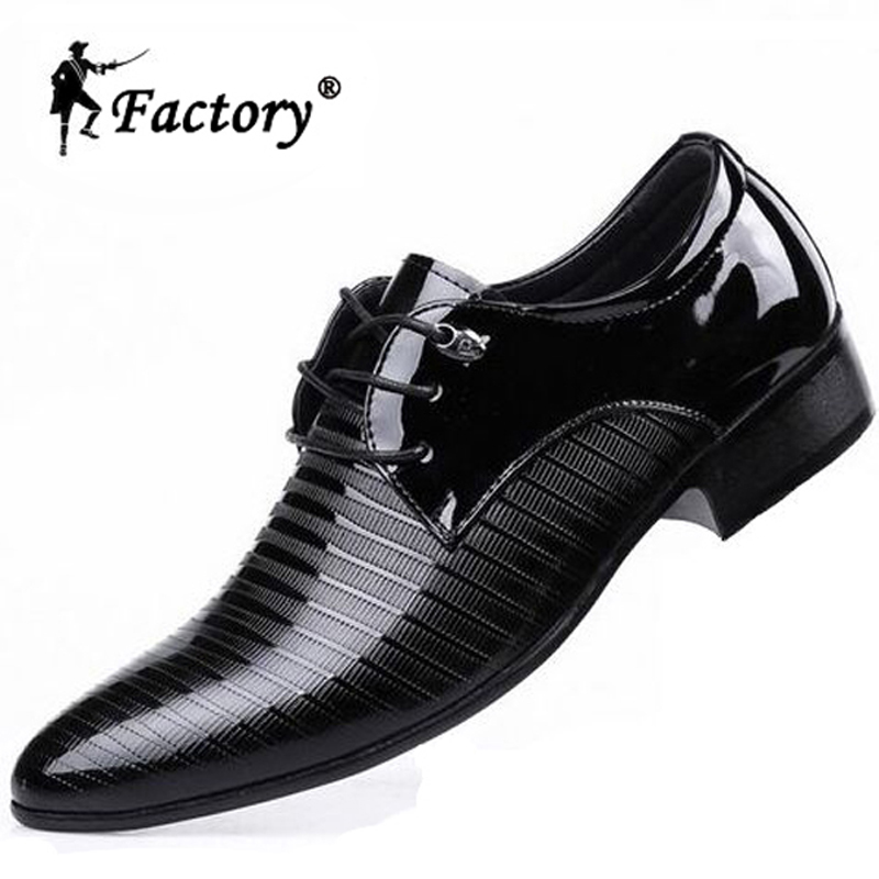2015 New Men Pointed Toe PU Leather Shoes For Man Shiny Patent Leather