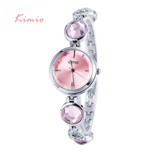 2015 Luxury High Quality Brand KIMIO Quartz Bracelet Watches Women Stainless Steel Watch Woman Dresses Wristwatches