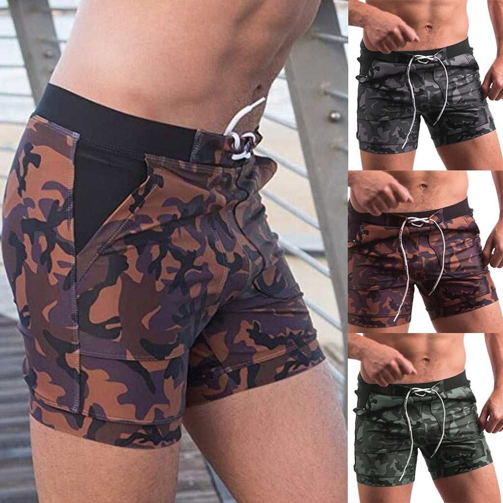 Camouflage Mens Swim Briefs Beach Shorts Men Swim Shorts Swimwear