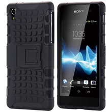Luxury Dual Color TPU Plastic Heavy Duty Armor Hard Phone Case For Sony Xperia Z2 C770x