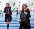 ZA 2015 Brand Women s Cashmere Scarf Plaid Oversized double faced plaid Multifunction Thicken Warm cape