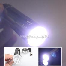 New Silver Mini Flashlight 9 LED Small Hand Torch FCI#