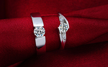 2Pcs 925 Sterling Silver Jewelry CZ Diamond Wedding Rings Women Pair Engagement Ring Men Jewelry bijoux