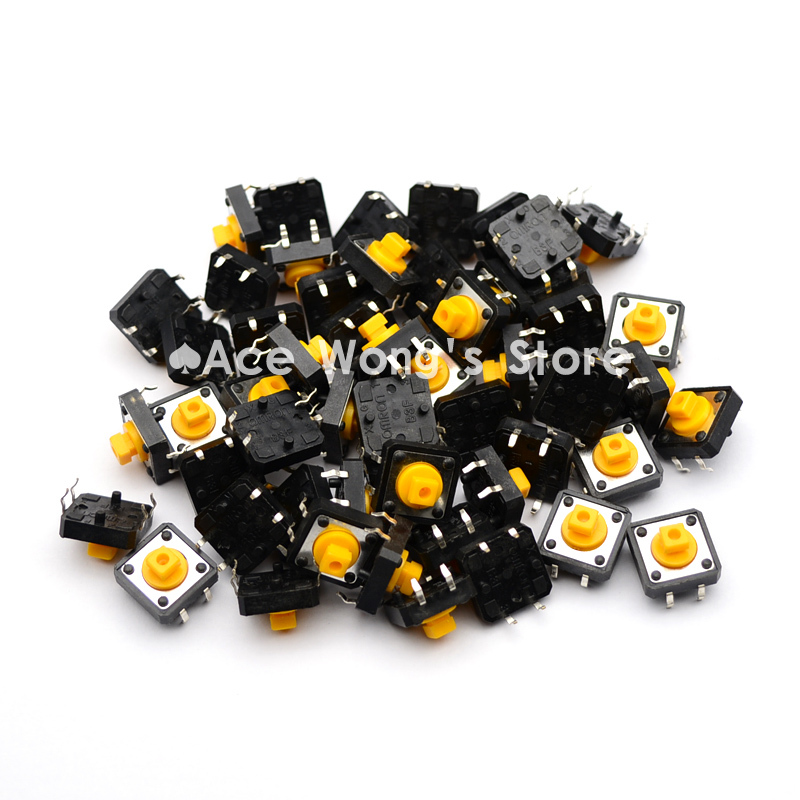 100PCS Tactile Push Button Switch Momentary 12*12*7.3MM Micro switch button