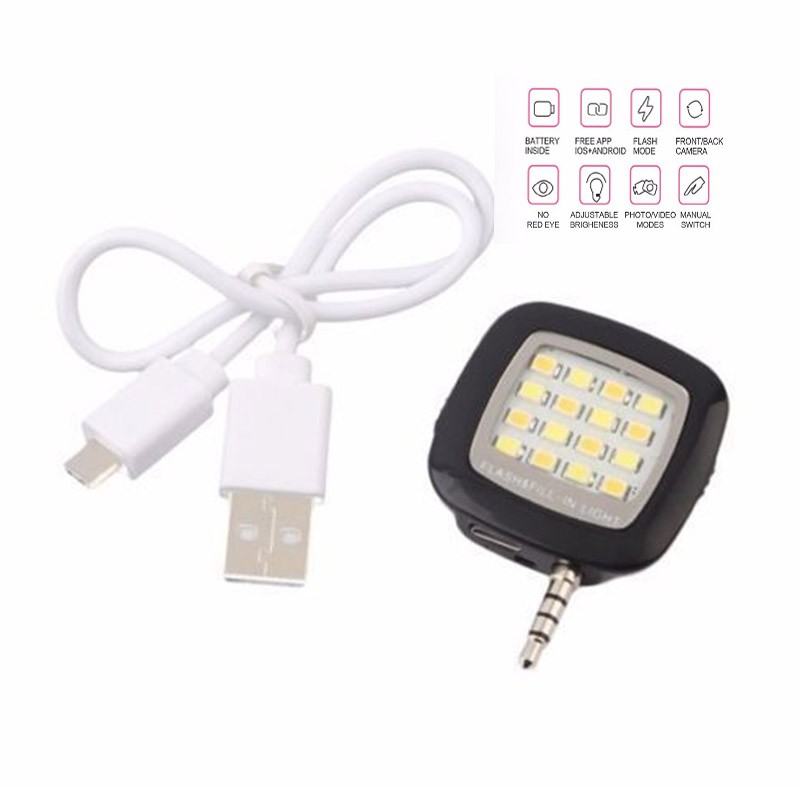 Portable Phone Selfie Mini 16 LED Phone Flash Fill Light Enhancing For Iphone Android Portable Phone Selfie Mini 16 LED Phone Flash Fill Light Enhancing For Iphone Android