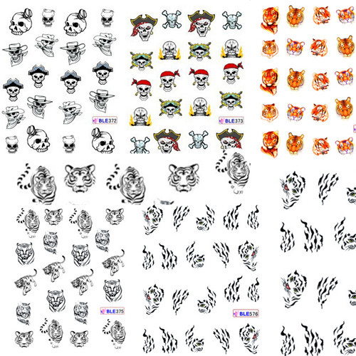 1 sheet Wild Animal Monster Water Transfer Stickers Watermark Fingernail Decals For Nails DIY Decorations Manicure
