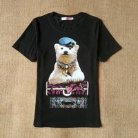 New 2015 harajuku summer sexy animal dog print t shirt women clothing feminina camisetas y tops ropa mujer s m l xl
