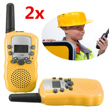 T 388 1 Pair Dual Yellow Portable Mini LCD Adjustable 5KM Multi Channels 2 Way UHF