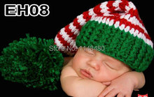 Christmas Hat Newborn Baby Boy Beanie Pixie Stripe Winter Warm Caps for Christmas Gift and excellent for Photo props