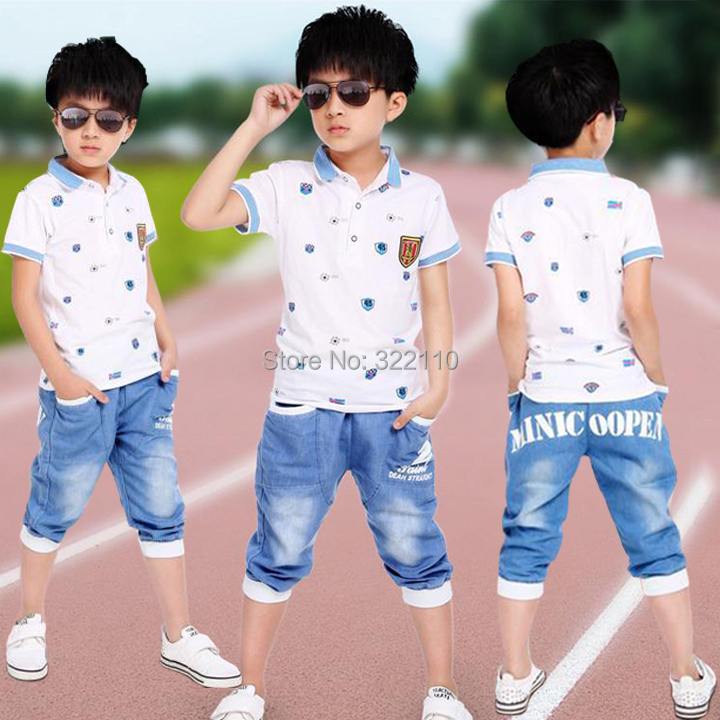 Baby boys Summer Clothing sets 2pcs set Polo shirt+Jeans Kids Sport suits Children Cotton Tracksuits Casual clothes Outfit