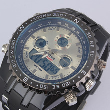 2015 Top Luxury Brand Sport Watches Men Rubber Strap Dual Time Russian Military Watch LED Digital
