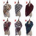 Plaid Blanket Scarf Oversize Multi Color Scarf Knit Scarf Cream Blanket Scarf mixe 10 designs 100pcs