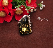 High Quality New Brand Design Simple Amber Stone Rings for Women Men Fashion Wedding Ring Jewelry