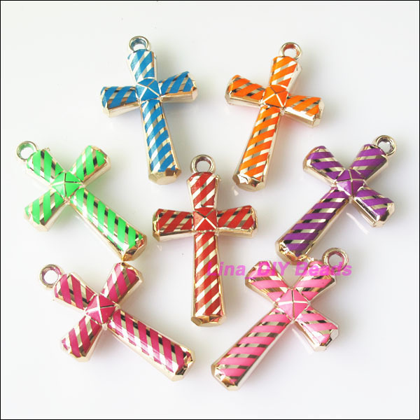 Charms New 5mm 10 Acrylic Pendants  Mixed 26 cross 5x44 Free charms Cross acrylic Shipping