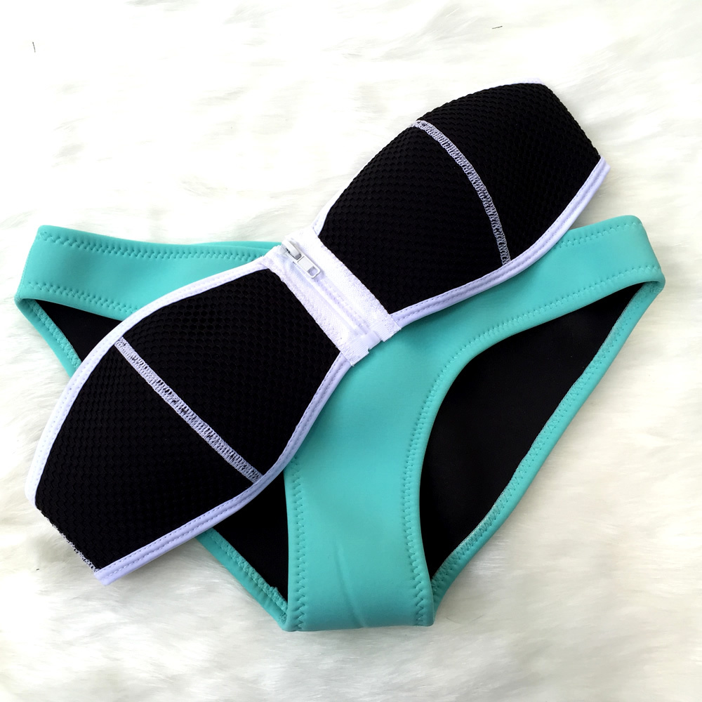2016 Perfect Quality Mesh Bandeau Bikini Women Sexy Neoprene Swimwear Neoprene Swimsuit Biquinis Women Plus Size XS-XL 2016 Perfect Quality Mesh Bandeau Bikini Women Sexy Neoprene Swimwear Neoprene Swimsuit Biquinis Women Plus Size XS-XL