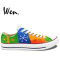 Wen Hand Painted Sneakers Design Custom Edward Christopher Snowflake Men Women s Christmas Gifts Low Top