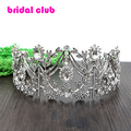 Luxurious Czech Crystal Olive Branch Large Crown Tiara Bridal Hair Jewelry Wedding Party Birthday Festival Hair