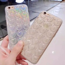 New Love Heart Bling Glitter Case for iPhone 6 Plus 6S Plus 5.5″ Fashion TPU Cases Protective Shell Cover with Strap