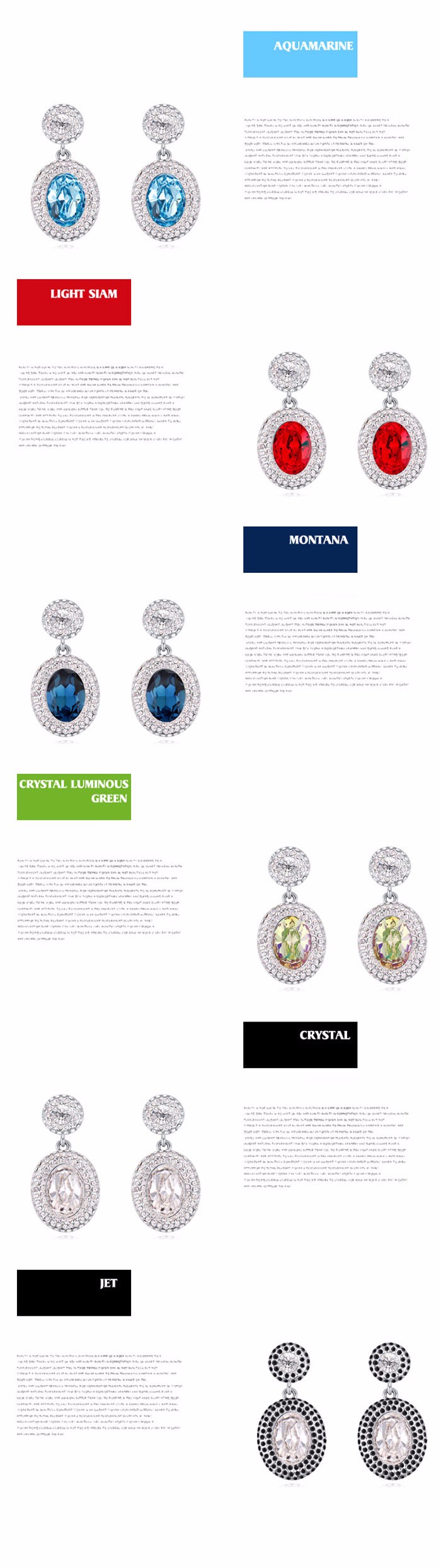 Original Crystals from SWAROVSKI Piercing Earrings Pendants Rhodium Plated Stud Earrings Women 6 Colors #117932