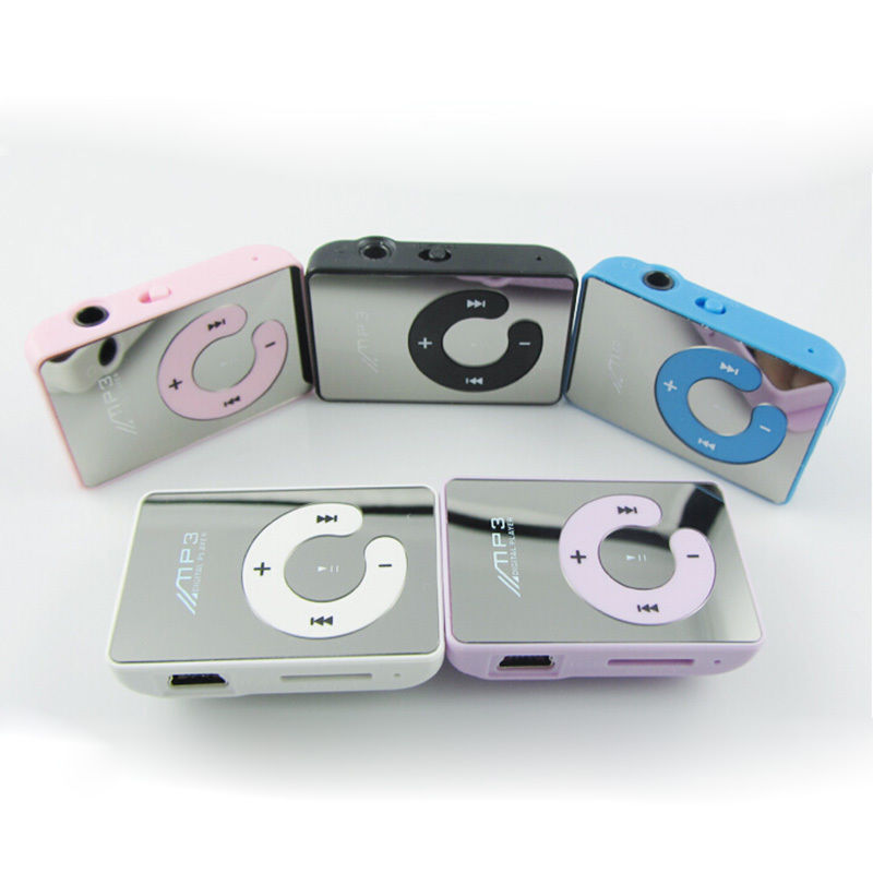 Mini Mirror Clip USB Digital Mp3 Music Player Support 8GB SD TF Card 6 Colors Can