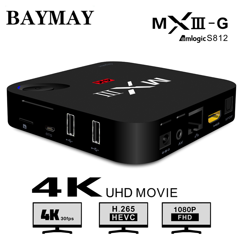 [Genuine] MXIII-G Amlogic S812 Cortex-A9 Andorid 5.1 TV BOX Quad-core 2GB/16GB 2.4GHz WiFi BT4.0 H.265 MXIII G MX3
