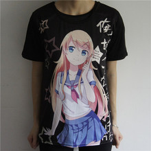 Sweet Lolita Girls Gokou Ruri Anime T Shirt Short Sleeve Kousaka kirino Cosplay T-shirt Men Black Hip Hop Streetwear