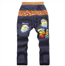 2015 Spring Thin Minions Children Pants Kids Jeans Girls Jeans Pants Girls Jeans Boy Trousers for Girls Roupas Infantis Menina