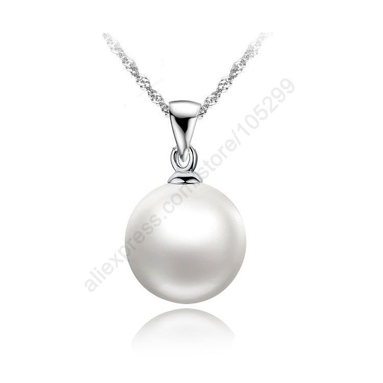Гаджет  Nice Accessories 100% 925 Sterling Silver White Pearl Pendant Necklaces 18 inch 925 Silver Singapore Necklace Chains For Women None Ювелирные изделия и часы