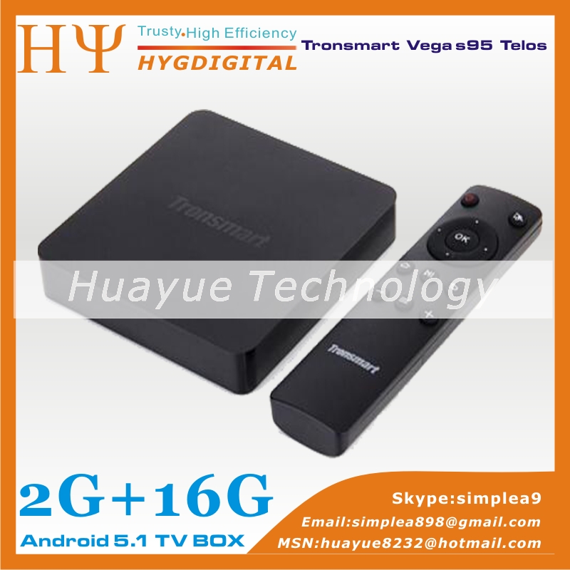 original Tronsmart Vega S95 Telos Android TV Box Amlogic S905 Quad Core 2.0GHz 2G/16G 802.11ac 2.4G/5GHz Dual wifi