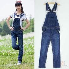 Overall Women 2014 New Arrival Korean Style Trend All-Match Loose Adorable Jumpsuit Waist Jeans Casual Pant LSY083