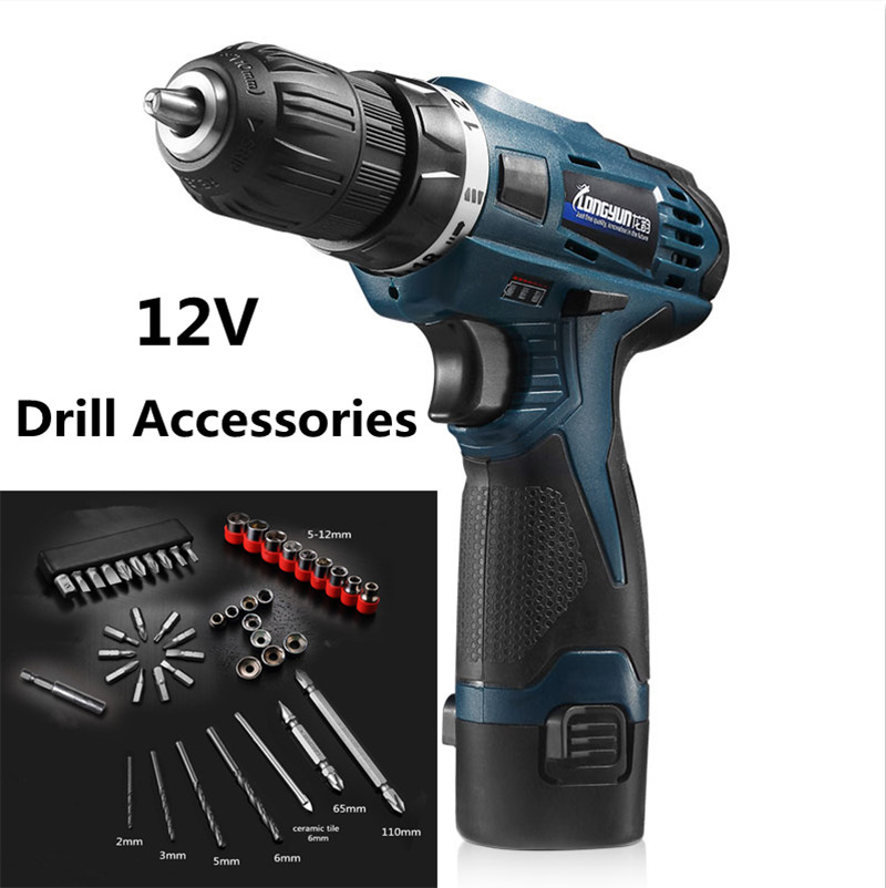 12V Rechargeable Lithium Battery Wireless hand Electric Drill bits household cordless Electric Screwdriver wrench power tools