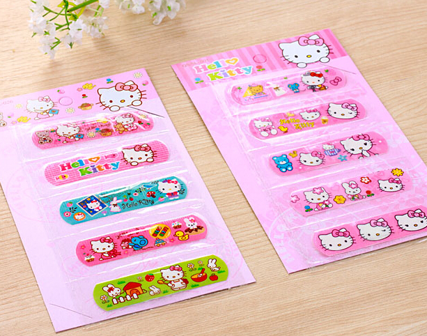 5 pcs pack Kawaii Cute Pink Hello Kitty Cartoon Medical Little Wounds Tourniquet Bandage Haemostasis Plasters