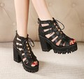 Women Summer Boots 2015 Ladies High Heel Boots Open Toe Ankle Boots