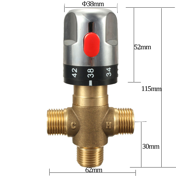 Newest Retail - Brass Thermostatic Mixing Valve, Pipe Thermostat Valve, Control the Mixing Water Temperature