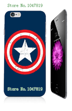 Mobile Phone Case Retail 1pc Captain American Logo Protective White Hard Case Cover For iphone 6/6s 4.7inch Free Shipping