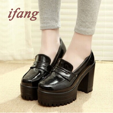 Platform Shoes Women Pumps 2016 Spring And Autumn Thick-Hlles Comfortable Sweet High-Heeled Shoes Match Color Block Women Shoes