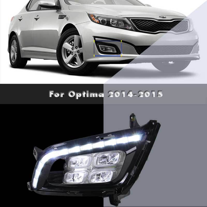 LED Daytime Running Lights DRL Lamps For Kia Optima Replacement Aftermarket Car Modification Styling Parts 2014
