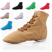 Cheap New Men Women Fashion Sports Dancing Sneakers Jazz Dance Shoes Lace Up Dancing Boots Blue Red Black Tan Green White 5141