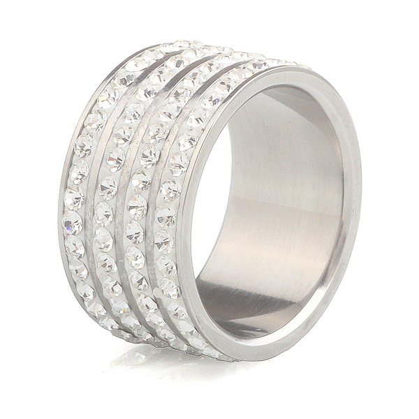 Fashion Crystal rings for women men wedding ring stainless steel ...