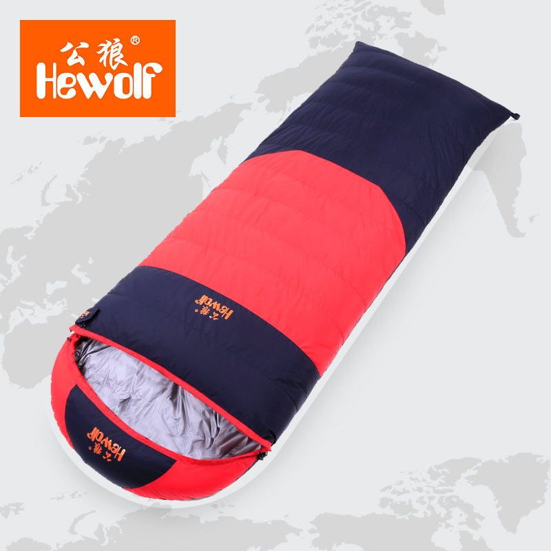 Down sleeping bag autumn and winter outdoor adult envelope style thickening thermal duck down sleeping bag  800g filling