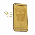 24K Gold Metal Engraved SKULL Pattern Back Cover Rear Housing Replacement Middle Frame LOGO for iPhone