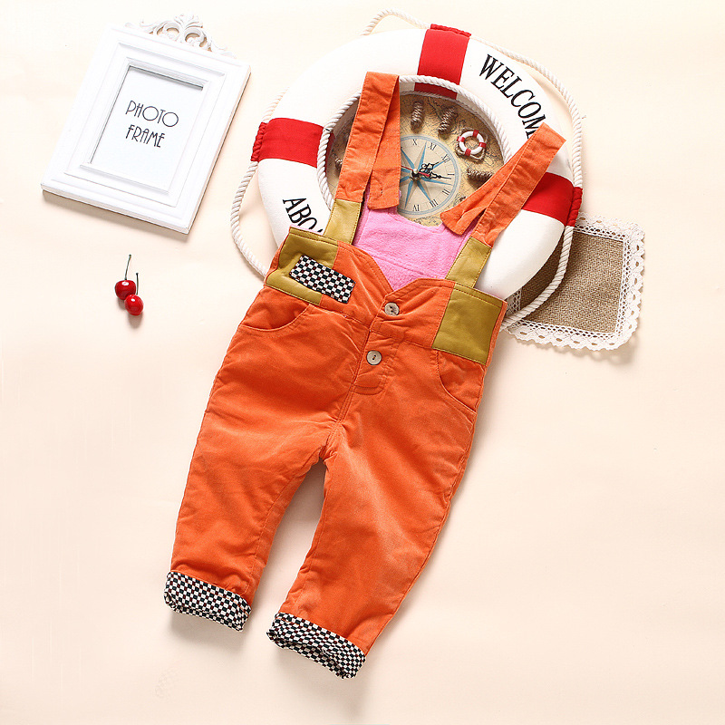 2015 new arrival Winter thick coral velvet baby overalls high quality and soft colorful boys & girls bib pants 